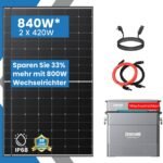 840W Balkonkraftwerk mit Speicher Zendure Solarflow Hyper 2000 Komplettset (bis zu 3840Wh)