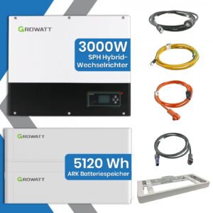 Growatt Hybridwechselrichter 3kW + ARK Speicherpaket 5,12kWh