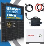 880W/800W Balkonkraftwerk mit Speicher Komplettset 2,24 kWh Adayo DA802 Speicher mit ABSAAR 800W WIFI Wechselrichter Smart Mini Anlage